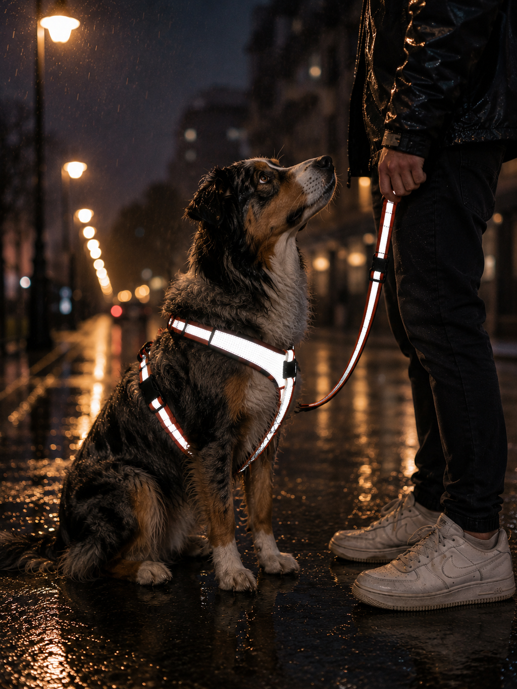 Harnais Réfléchissant pour Chien – Sécurité Nuit, Confort & Anti-Traction