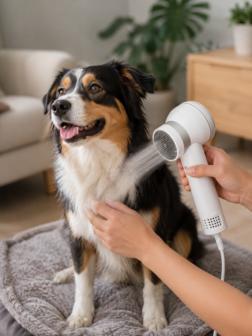 Pawdry™ – Sèche-poils 2-en-1 pour Chien | Séchage & Brossage Simultané