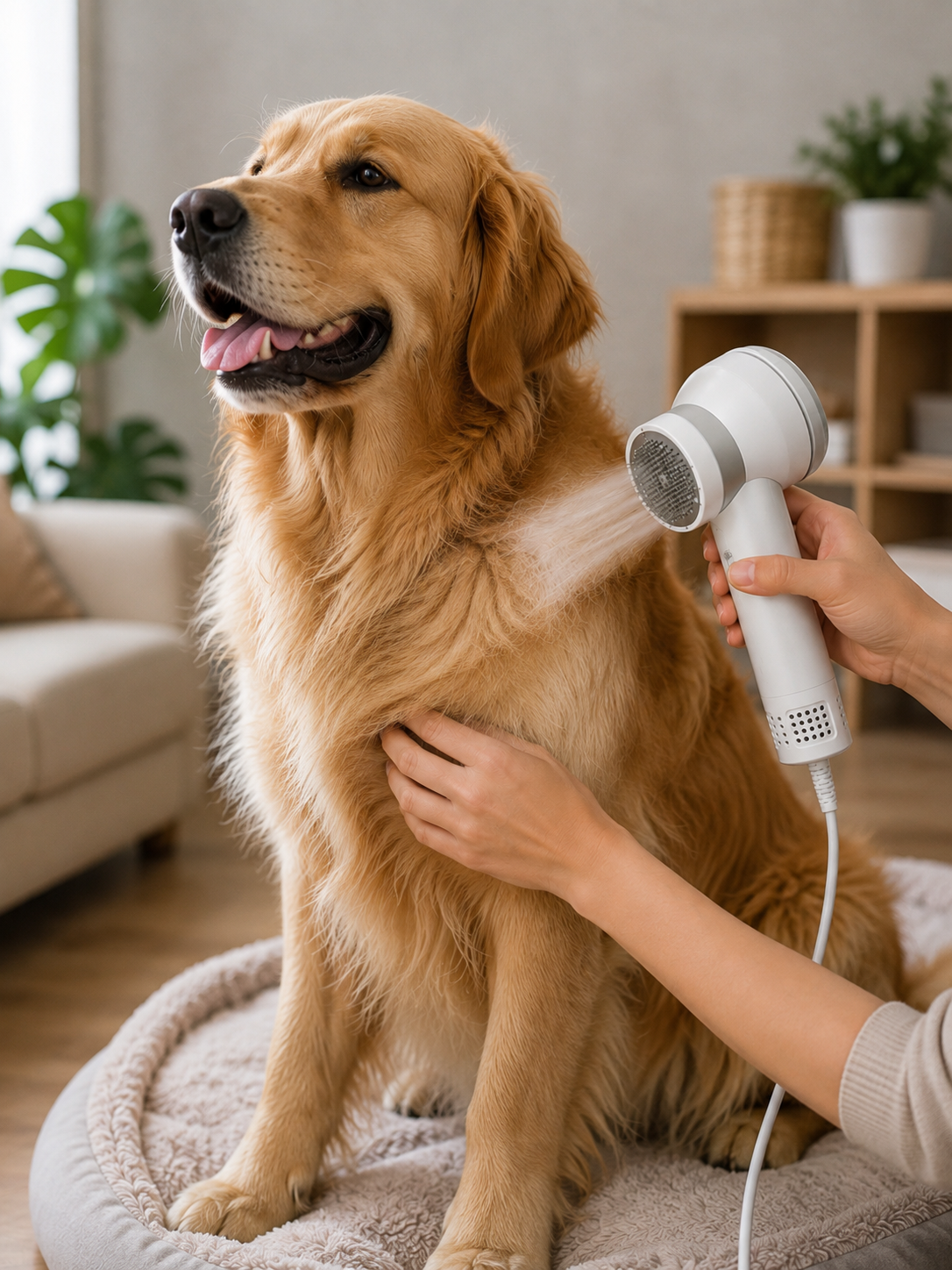 Pawdry™ – Sèche-poils 2-en-1 pour Chien | Séchage & Brossage Simultané