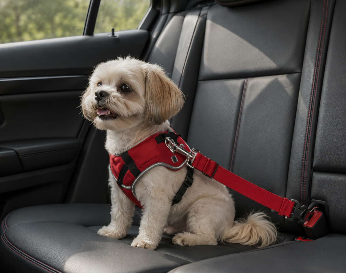 Laisse de Sécurité Voiture pour Chien – Ceinture Ajustable Anti-Choc